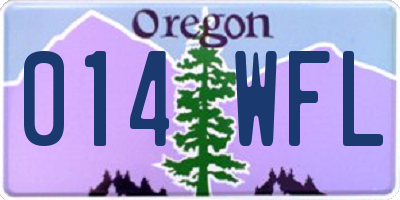 OR license plate 014WFL