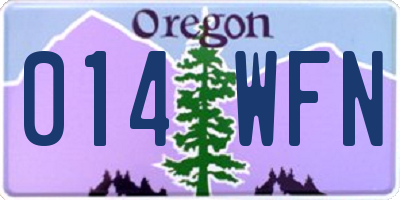 OR license plate 014WFN