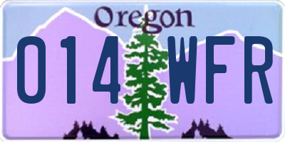 OR license plate 014WFR
