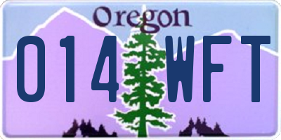 OR license plate 014WFT