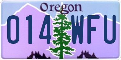 OR license plate 014WFU