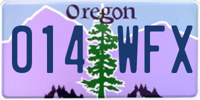 OR license plate 014WFX