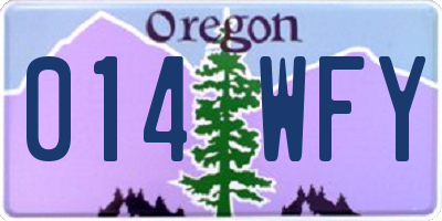 OR license plate 014WFY
