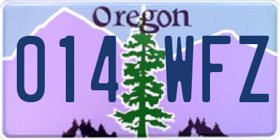 OR license plate 014WFZ