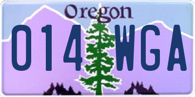 OR license plate 014WGA