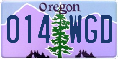 OR license plate 014WGD