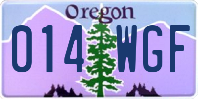 OR license plate 014WGF