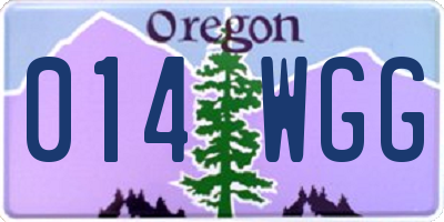 OR license plate 014WGG