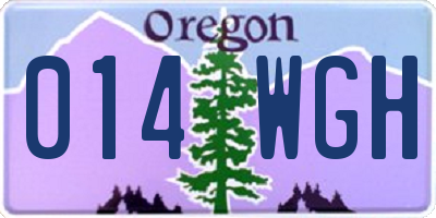 OR license plate 014WGH
