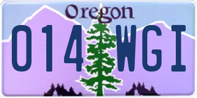 OR license plate 014WGI