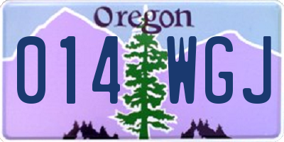 OR license plate 014WGJ