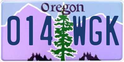 OR license plate 014WGK