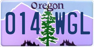 OR license plate 014WGL
