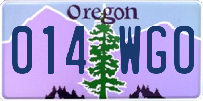 OR license plate 014WGO