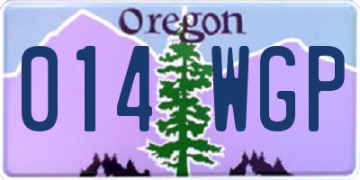 OR license plate 014WGP