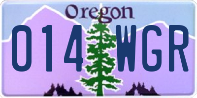 OR license plate 014WGR