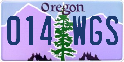 OR license plate 014WGS