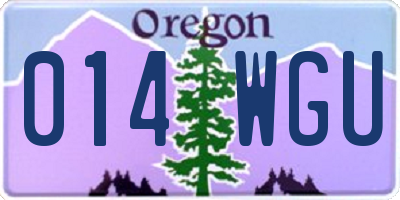 OR license plate 014WGU