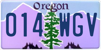 OR license plate 014WGV