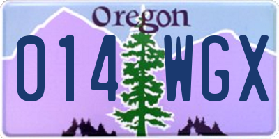 OR license plate 014WGX