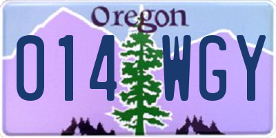 OR license plate 014WGY