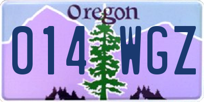 OR license plate 014WGZ