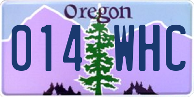 OR license plate 014WHC