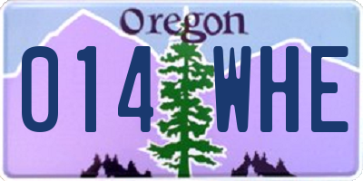 OR license plate 014WHE