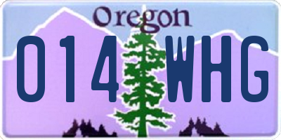 OR license plate 014WHG
