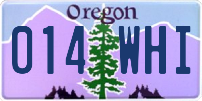 OR license plate 014WHI
