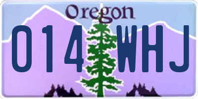 OR license plate 014WHJ