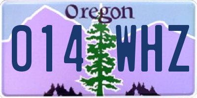 OR license plate 014WHZ