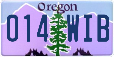 OR license plate 014WIB