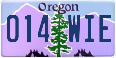 OR license plate 014WIE