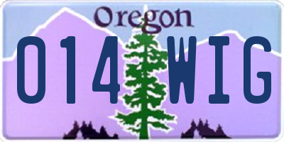 OR license plate 014WIG