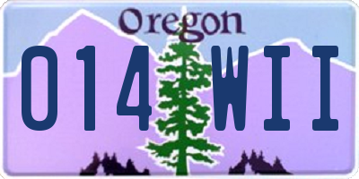 OR license plate 014WII
