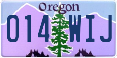 OR license plate 014WIJ