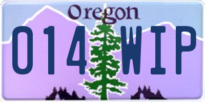 OR license plate 014WIP