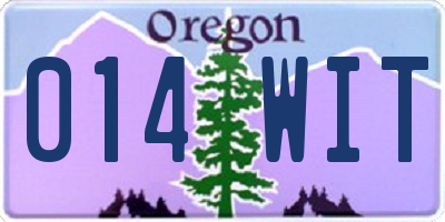 OR license plate 014WIT