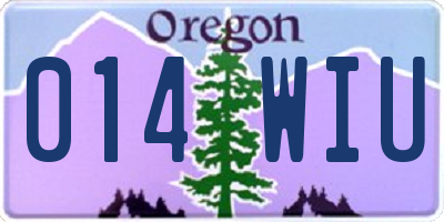 OR license plate 014WIU