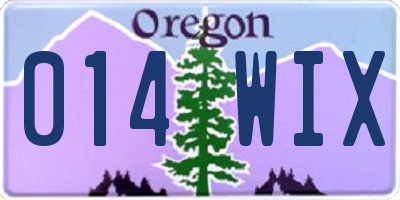 OR license plate 014WIX