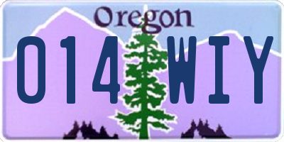 OR license plate 014WIY