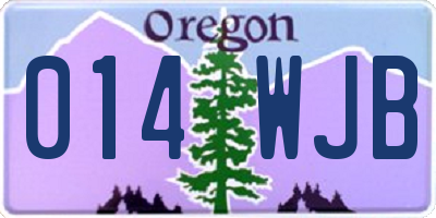 OR license plate 014WJB