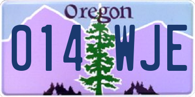 OR license plate 014WJE