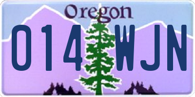OR license plate 014WJN