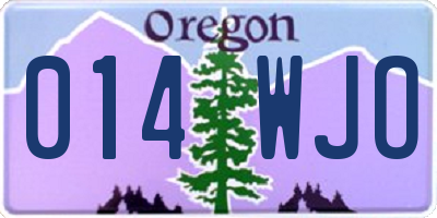 OR license plate 014WJO