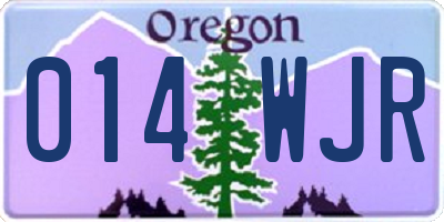 OR license plate 014WJR