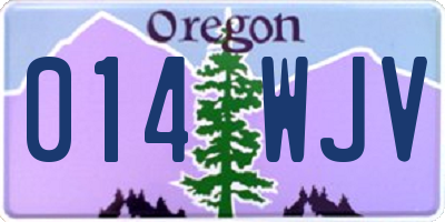 OR license plate 014WJV