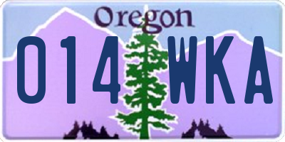 OR license plate 014WKA