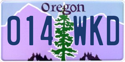 OR license plate 014WKD